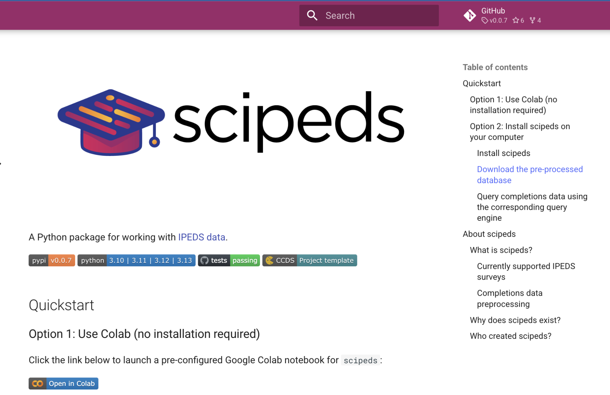 A screenshot of the scipeds dashboard interface showing a chart of the relative proportion of men and women in STEM at different universities